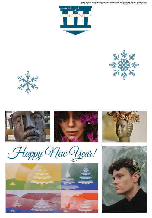 Metromoheim Museum holiday card front and back layed flat